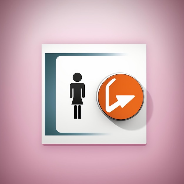 Foto cartello della toilette con un'icona umana