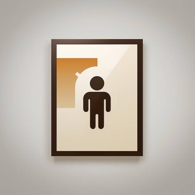 toilet room sign with a human icon