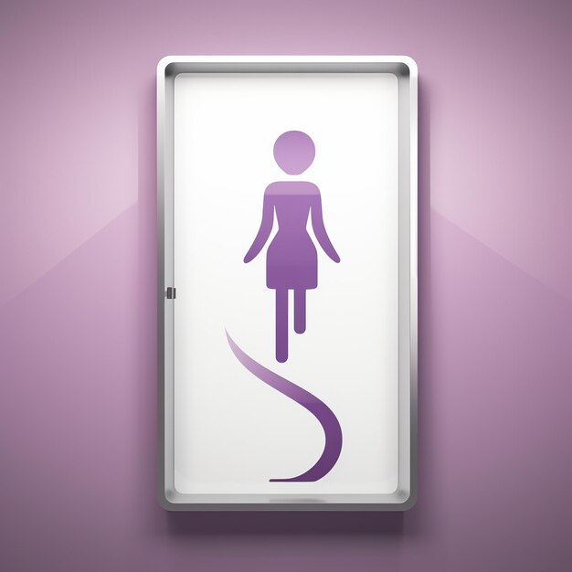 toilet room sign with a human icon
