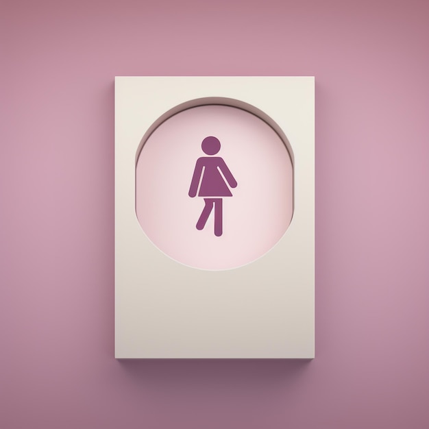 toilet room sign with a human icon