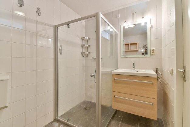 Toilet and shower in bathroom