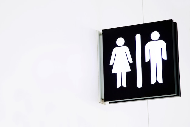 Toilet sign icons set man and woman WC signs for restroom