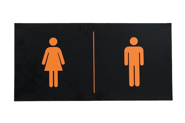 Toilet signs of man and woman isolated on white