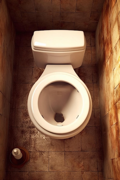 Una toilette con il coperchio abbassato e il fondo abbassato.
