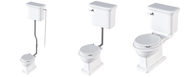 Toilettenpan geïsoleerd op een witte achtergrond bidet 3D-illustratie en CG-rendering