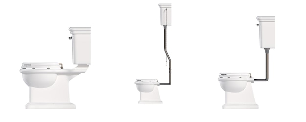 Toilettenpan geïsoleerd op een witte achtergrond bidet 3D-illustratie en CG-rendering