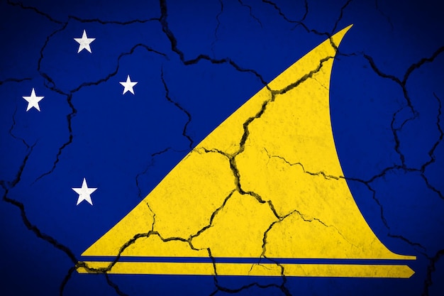 Tokelau cracked country flag