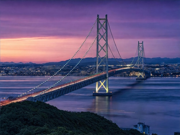 Tokio skyline met regenboogbrug en Tokio toren Tokio Japan