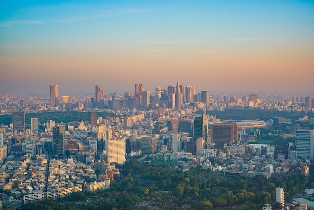 Tokyo avond uitzicht