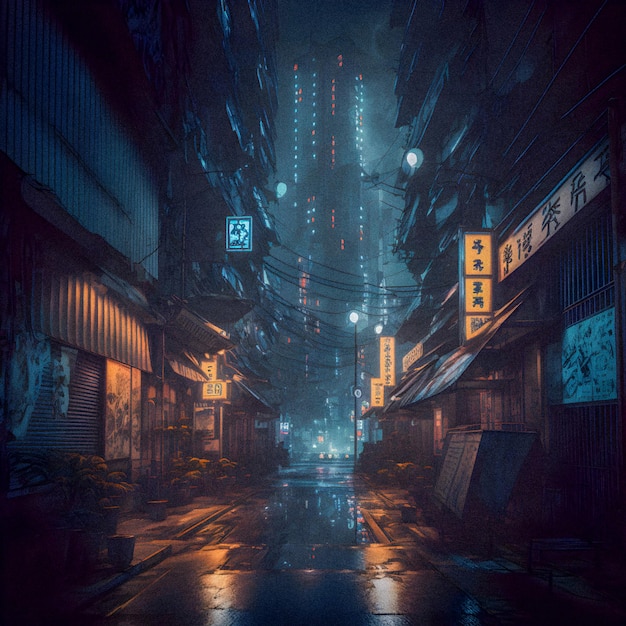 Night Alley Anime Background Wallpapers  Night Anime Wallpaper