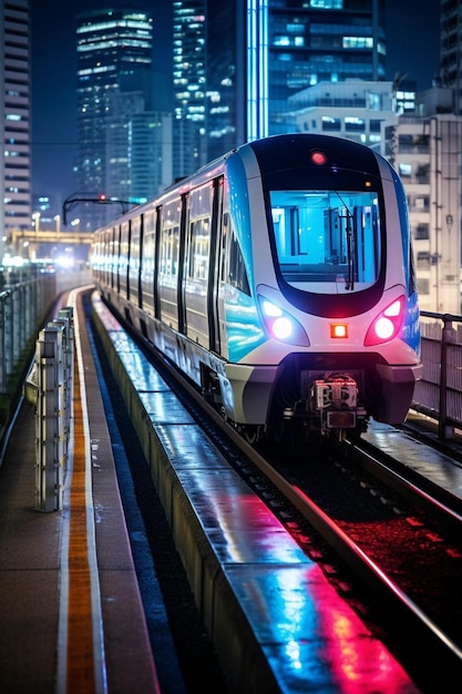 Foto tokyo geautomatiseerde gids weg trein