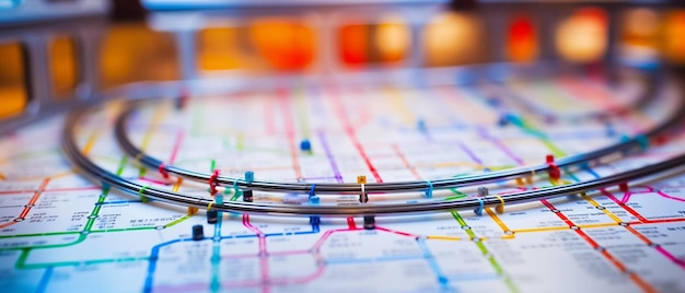 tokyo metro stations map with selective focus