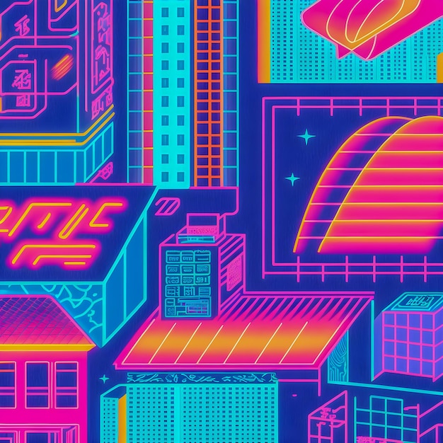 Tokyo neon lights background illustration