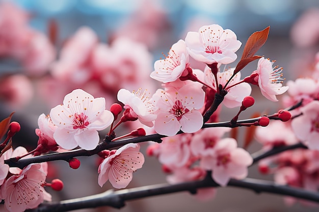 Tokyo pink Sakura background AI Generated