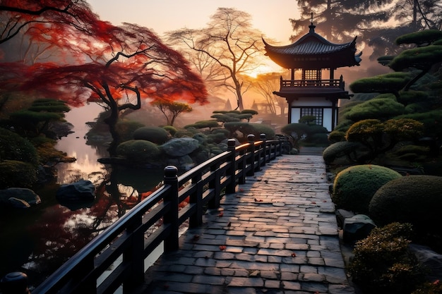 Tokyo 39's Sunrise Japanse Tuin AI