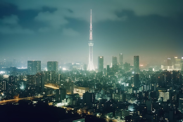 Tokyo skyline cityscape aerial skyscrapers panorama