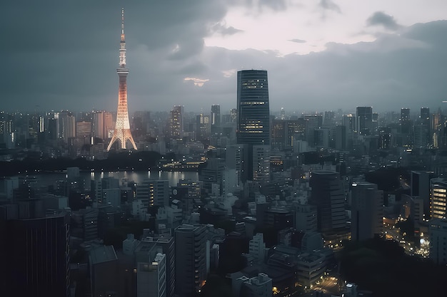 Tokyo skyline cityscape aerial skyscrapers panorama