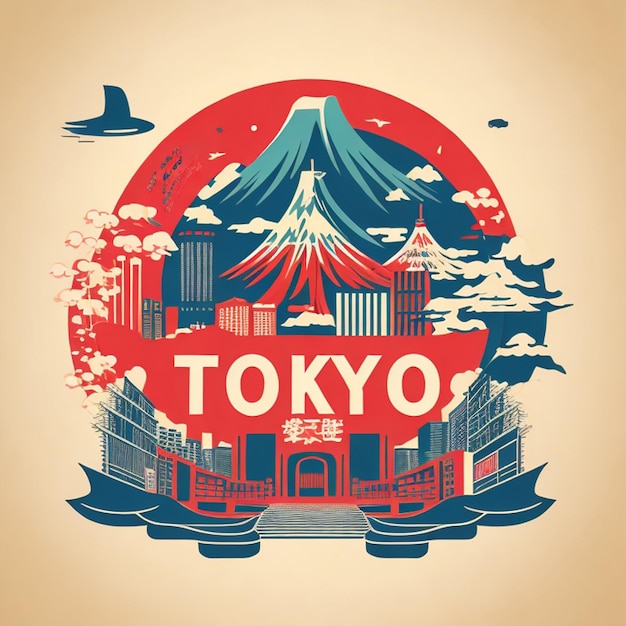 tokyo slogan japanese vintage retro vector tshirt design no background