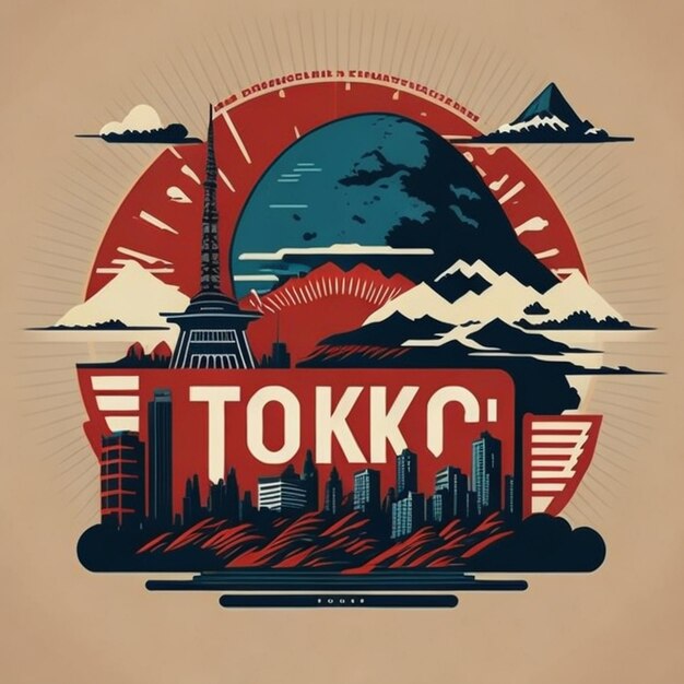 Photo tokyo slogan japanese vintage retro vector tshirt design no background