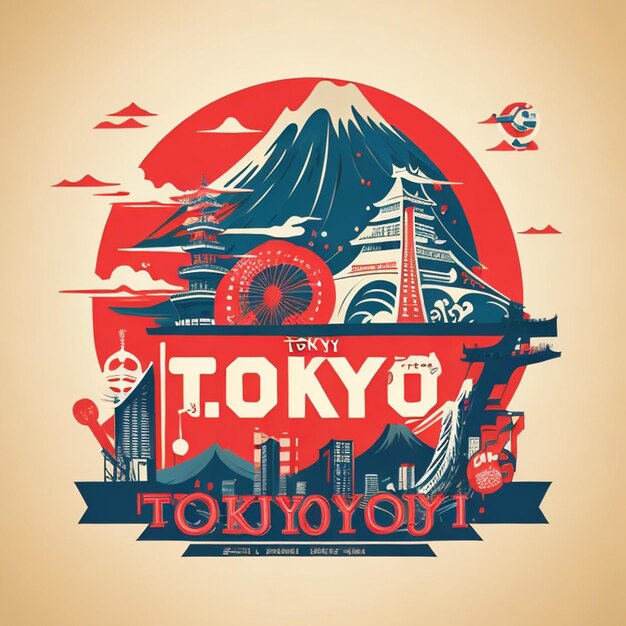 Tokyo slogan Japanse vintage retro vector T-shirt ontwerp zonder achtergrond