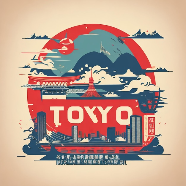 Tokyo slogan Japanse vintage retro vector T-shirt ontwerp zonder achtergrond