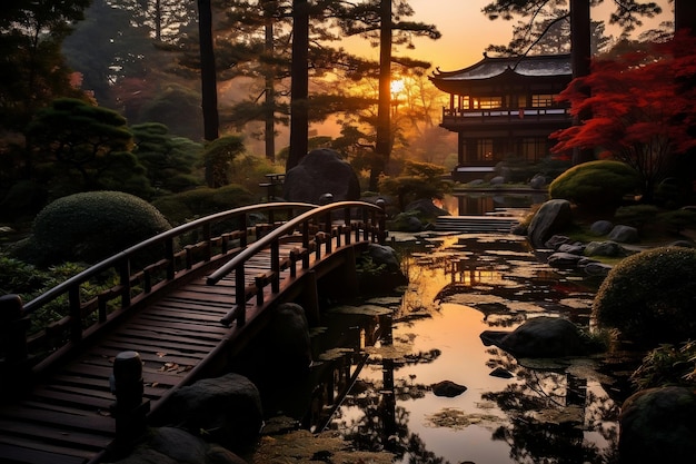 Tokyo39s Sunrise Japanese Garden AI