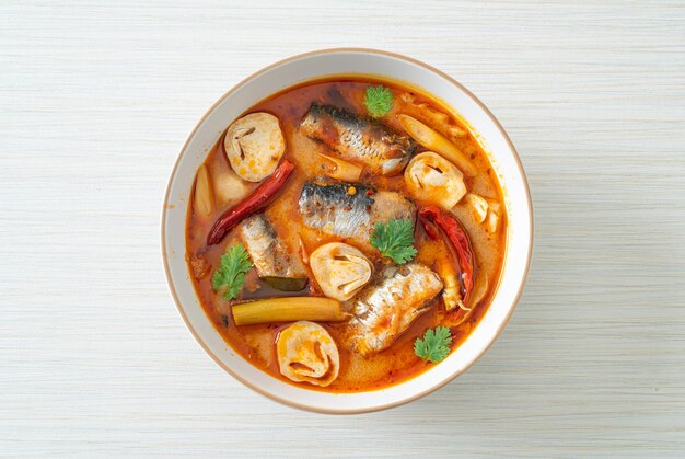 Tom Yum canned mackerel in spicy soup