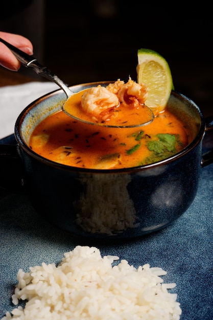 tom yum soup photo for restaurant cafe menu