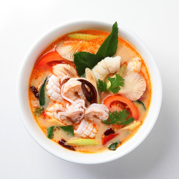 Foto tom yum soup, cibo tailandese