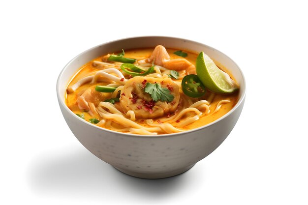 Tom yum on white background