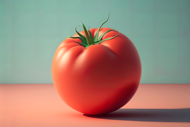 Tomaat in een zacht gekleurd centraal samengesteld beeld