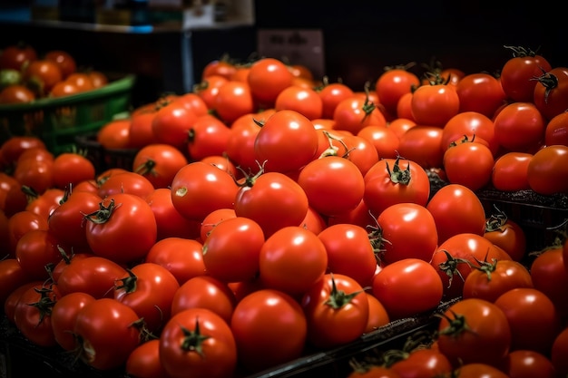 Tomaat verkoop achtergrond Genereer Ai