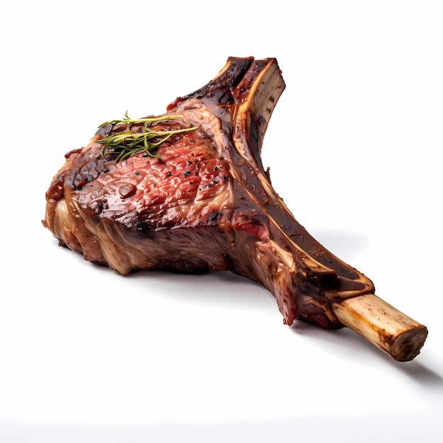 Photo tomahawk steak white background