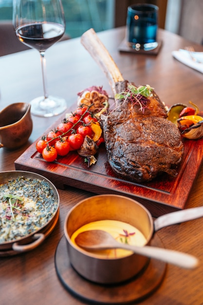 Tomahawk steak with mash potato