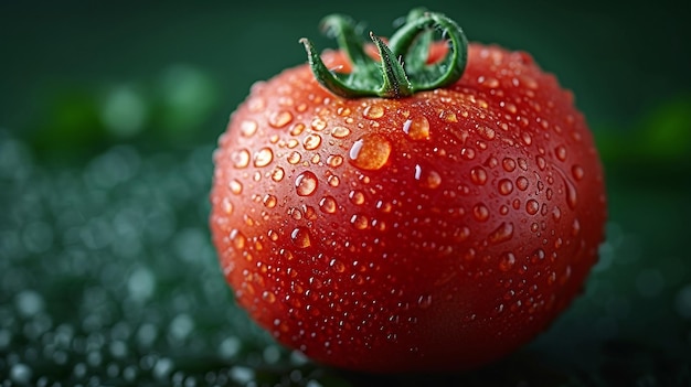 Tomaten close-up van met druppels water AI genereren illustratie