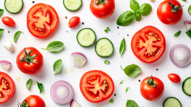 Foto tomaten en komkommers