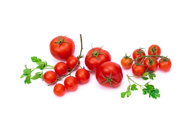 Tomaten geïsoleerd op een witte achtergrond