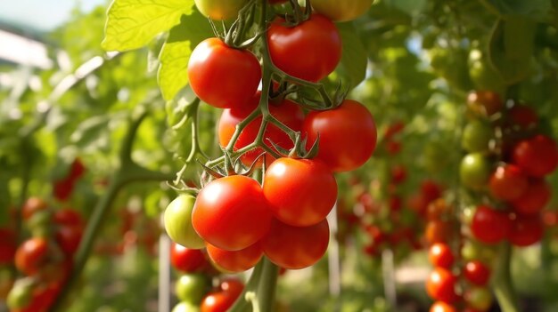 tomaten groeien in een afgesloten kas