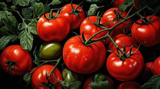 Foto tomaten illustratie art deco realisme