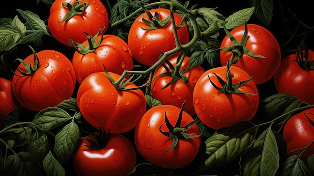 tomaten illustratie art deco realisme