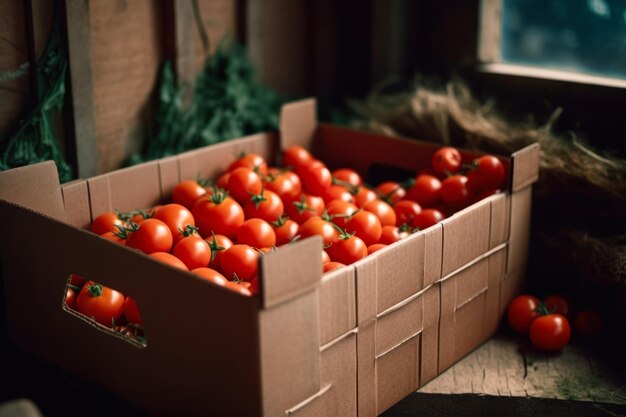 Tomaten in dozen tomatenseizoen oogst generatieve ai