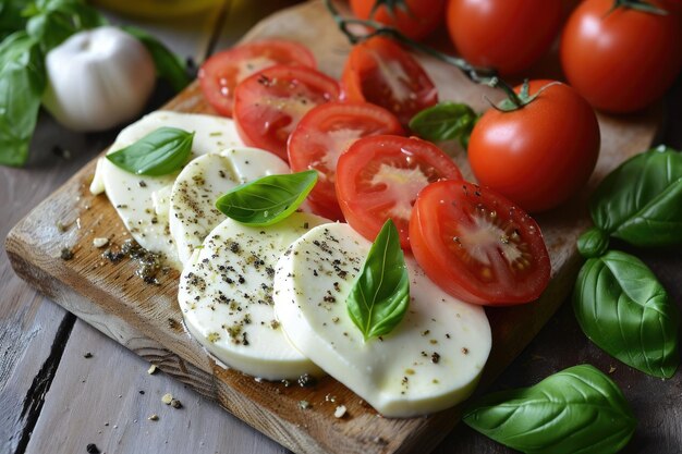 Tomaten met mozzarella en basilicum