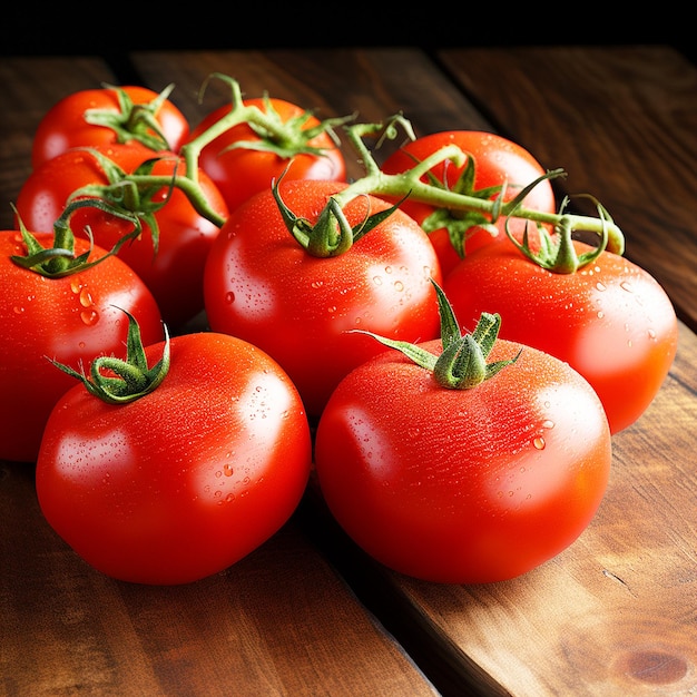 Tomaten op de houttafel