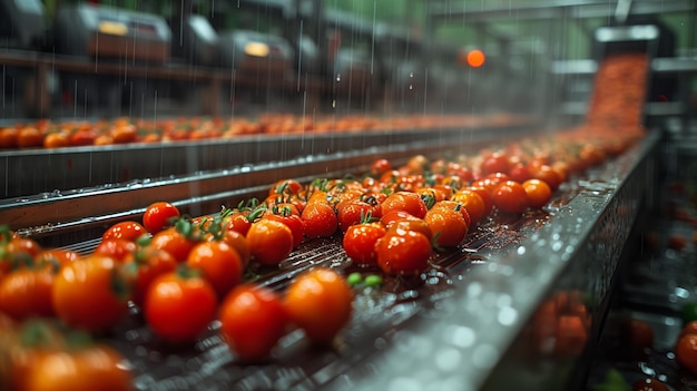 Tomaten op de transportband