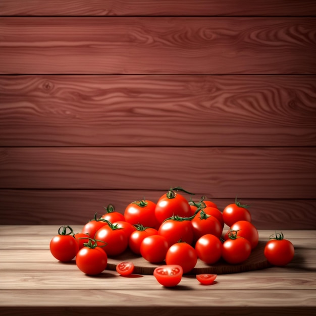 Tomaten op een houten tafel