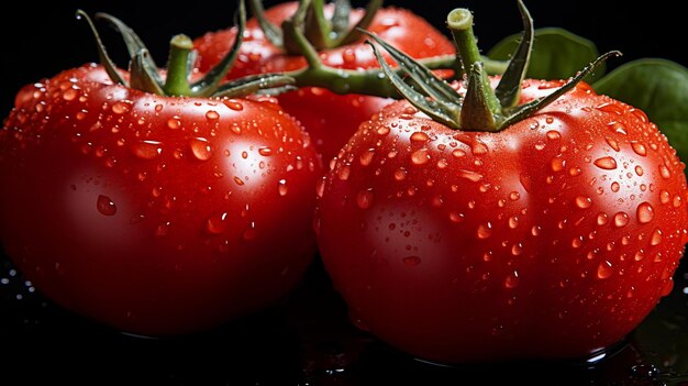 tomaten op een zwarte achtergrond