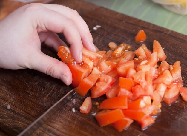 Tomaten snijden