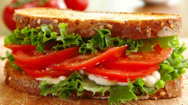 Tomatenbroodje - een heerlijk broodje met dikke plakjes rijpe tomaten, gelaagd met knapperige sla en romige mayonaise