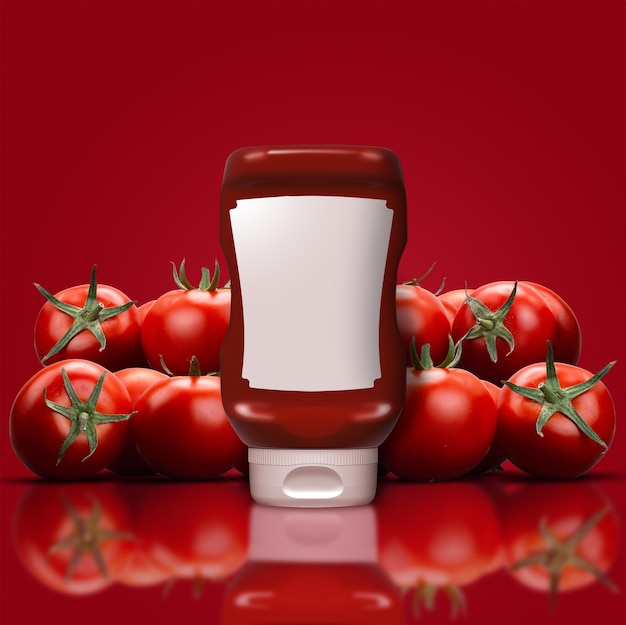 tomatenketchup blanco label mockup plastic fles