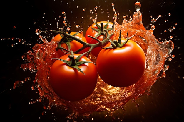 Tomatensap spetteren met spray realistisch